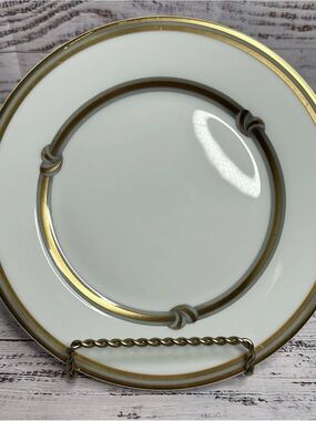 READ Christofle France Ruban 7.5” Gold Ribbon Plate